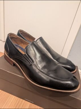 Classic Black Leather Slip-On Dress Shoes for Men